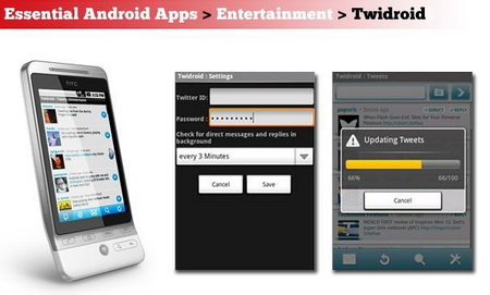Приложение Android Twidroid Приложение Android Twidroid