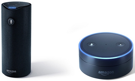 Смарт-колонки Amazon Tap и Echo Dot Смарт-колонки Amazon Tap и Echo Dot