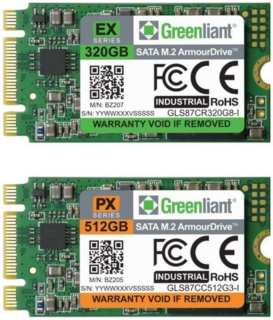 Твердотельные накопители Greenliant SATA M.2 2242 ArmourDrive PX и EX