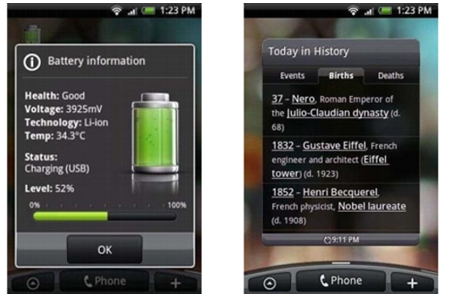 Виждеты для смартфонов HTC Hero и Eris